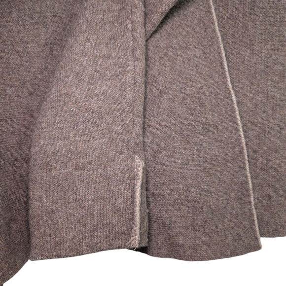 Made In Italy Wool Brown Sweater with Patterned Collar - Picture 3 of 7